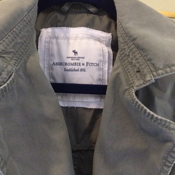 Abercrombie & Fitch Green Trench Jacket - Picture 2 of 6
